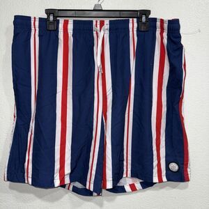 Brooklyn Cloth Co Mens Kent Av Swim Trunks XL Blue White Striped Mesh Lined NWOT